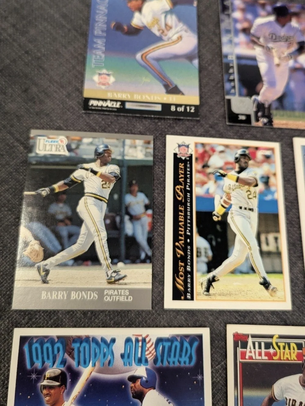 Barry Bonds 1990s Insert 19 Card Lot Team Pinnacle Topps Gold Pirates Giants